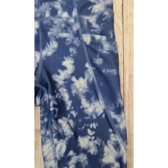 Gap Teen Leggings Yoga Pants Girls Size 10 Blue Periwinkle White Pockets Stretch - Picture 2 of 5